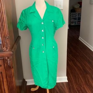 Lined Linen Button Down Dress